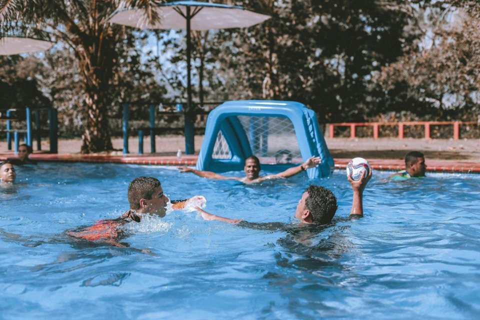 Making friends pool party